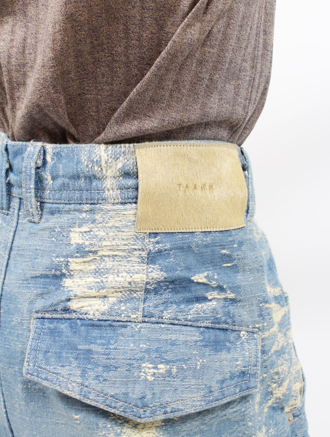 【25AW】デニム デザイン トラウザーズ ワイドパンツ / DESIGN TROUSERS / インディゴブリーチ