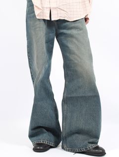 【25AW】スキッド ジーンズ ワイド デニム パンツ / SKID JEANS / MID BLUE DIRTY(インディゴ)