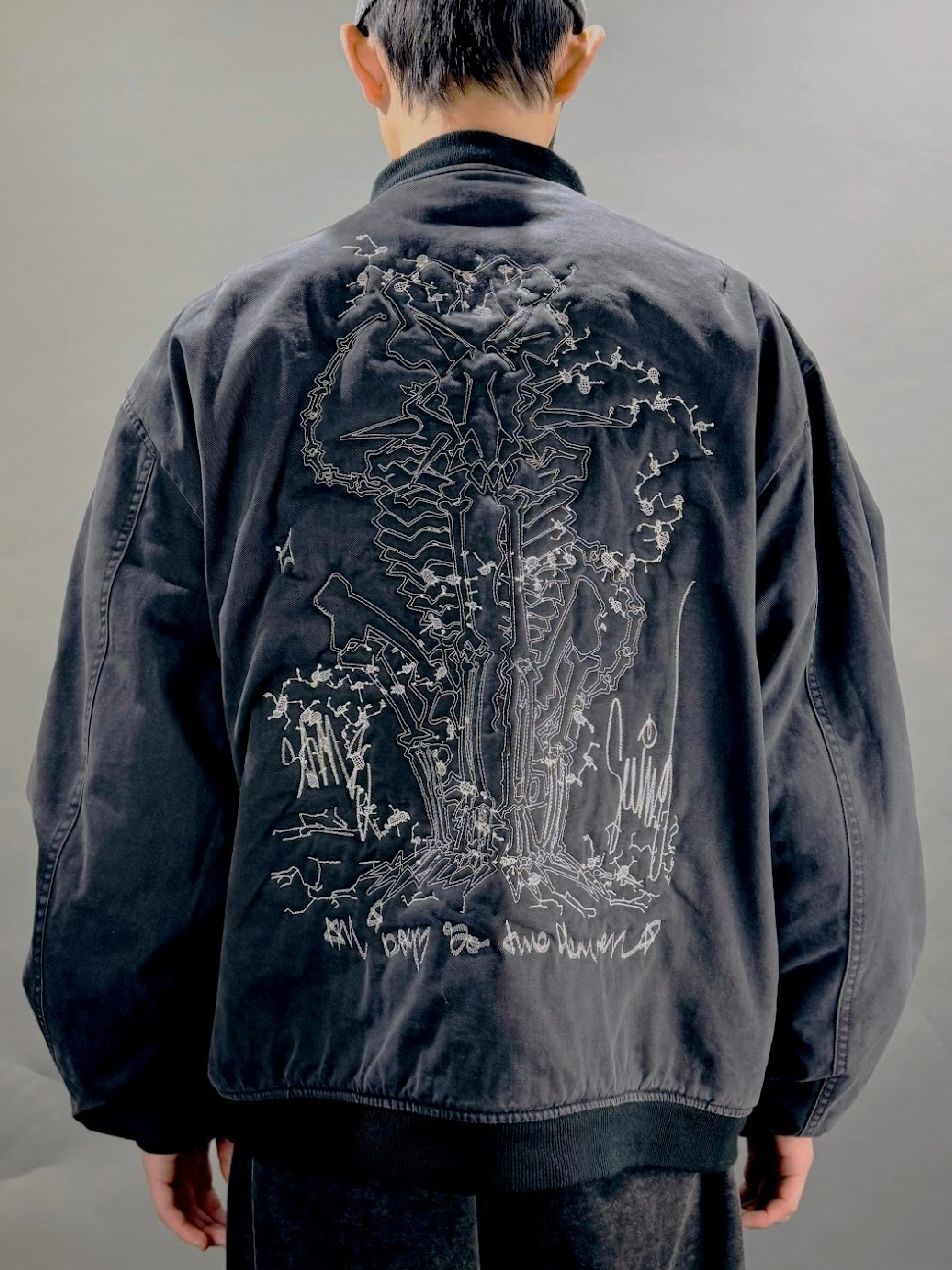 【25AW】スカル ドッグ オーバーサイズ MA-1 / SKULL DOG OVERSIZED MA-1 / ブラック