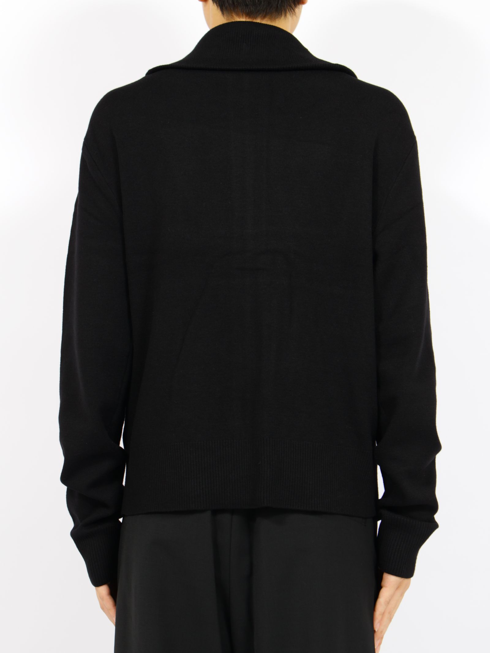 ニット ジップアップ ジャケット / KNIT ZIP UP JACKET / ブラック