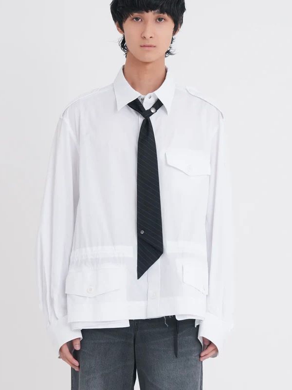 【26AW】 ネクタイ / NOT-TIE "STRIPE＂/ ブラック×ホワイト