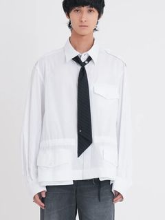 【26AW】 ネクタイ / NOT-TIE "STRIPE＂/ ブラック×ホワイト