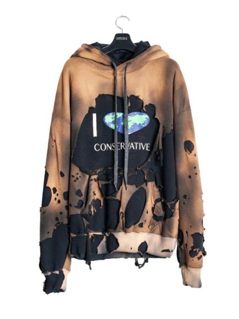 【26AW】ヒドゥン コンサバティブ フーディー ダメージ加工 2重 パーカー /  HIDDEN CONSERVATIVE HOODIE / ブラック