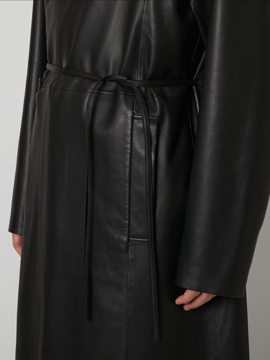 【27SS】アンライニング シープ レザー コート トレンチコート / UNLINED SHEEP LEATHER COAT / ブラック
