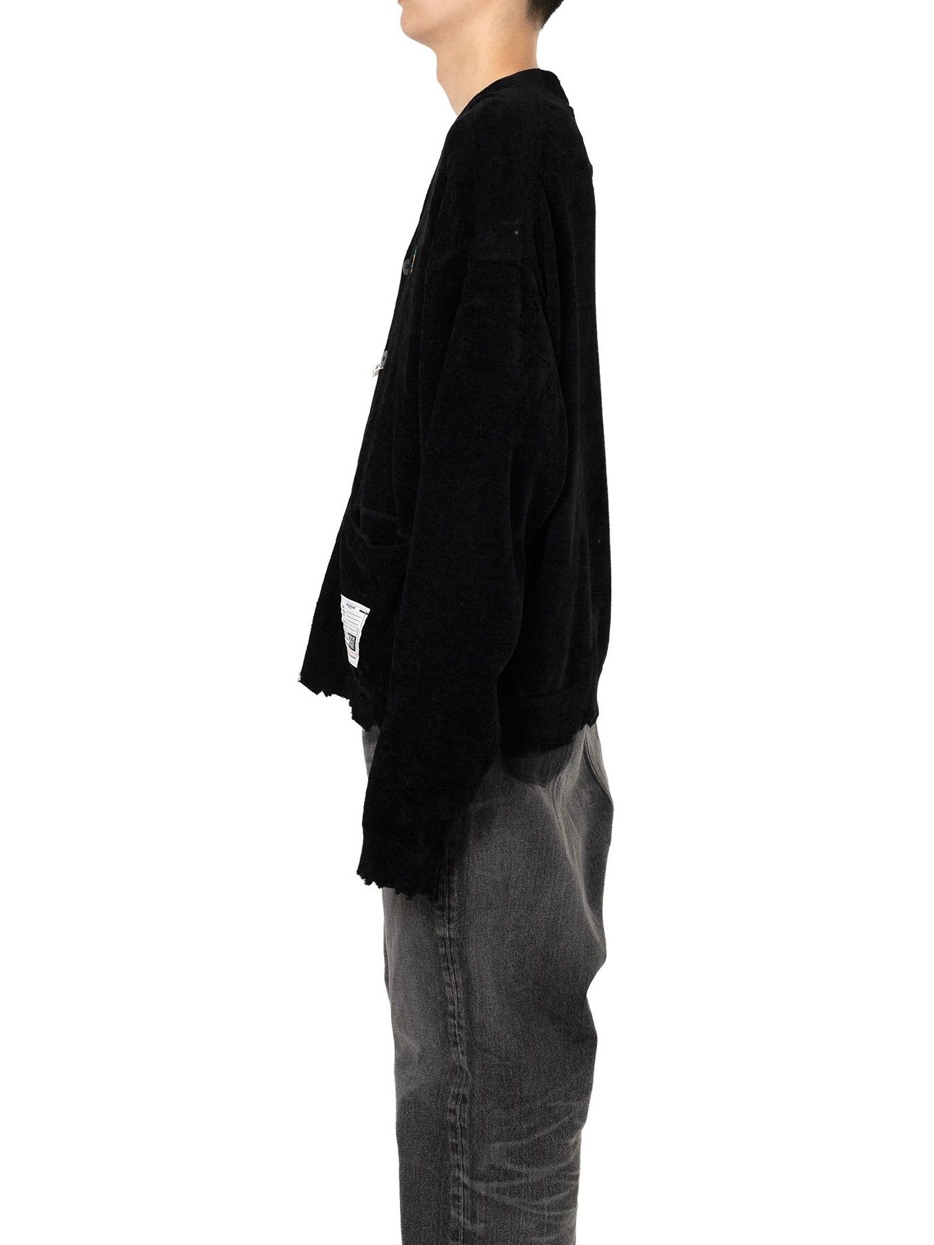 【25AW】ディストレスド ニット カーディガン / DISTRESSED KNIT CD / ブラック