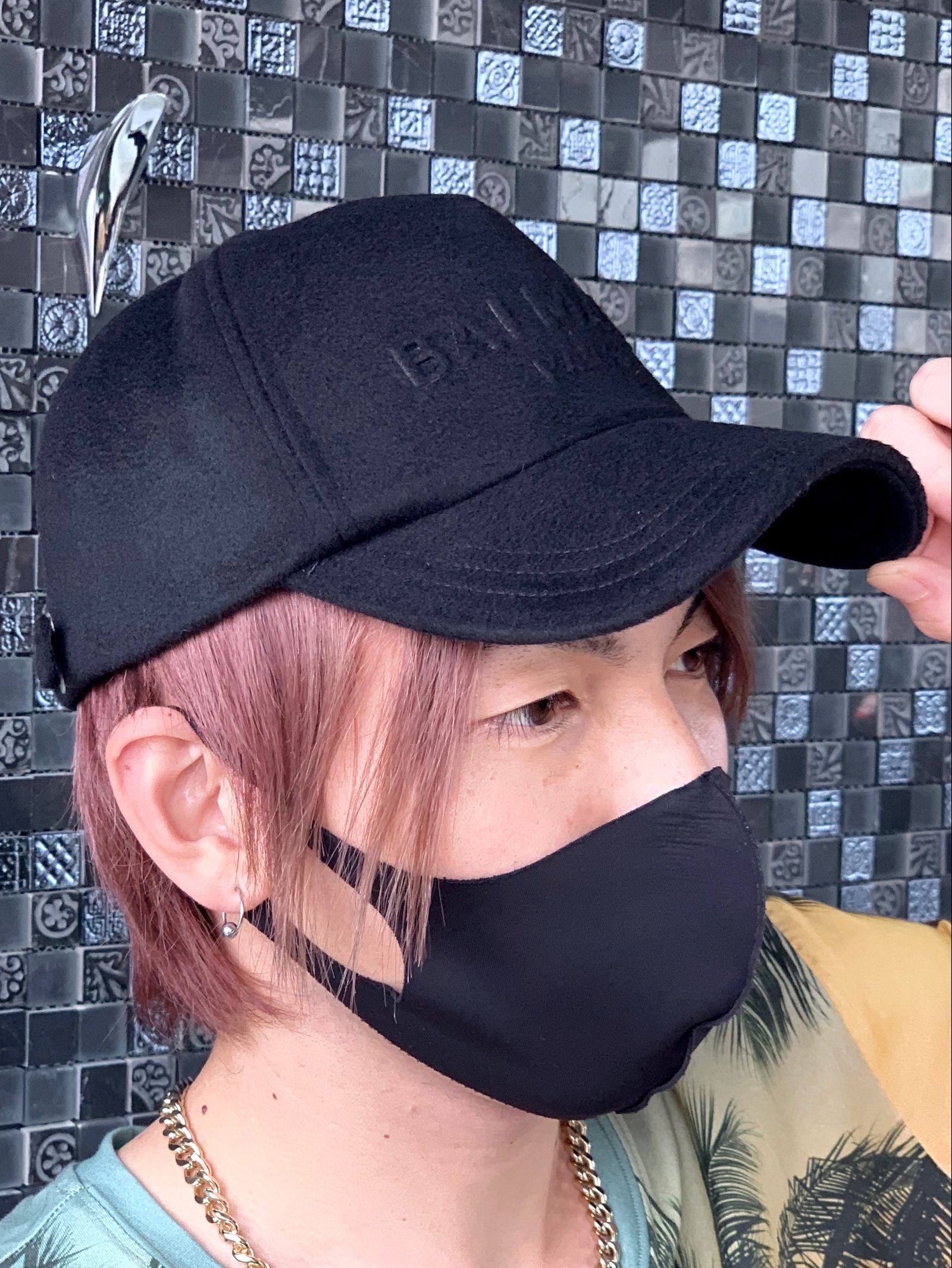 エンボスロゴ ウール キャップ BH2 ACC CAP WOOL / ブラック