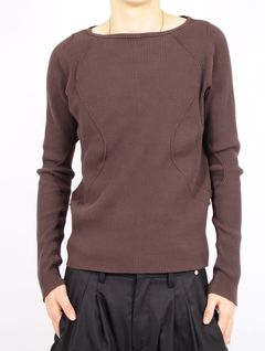【26SS】 パネルド リブ ロングスリーブ 長袖 Tシャツ / PANELLED RIBBED LONG SLEEVE T-SHIRT / BROWN (ブラウン)