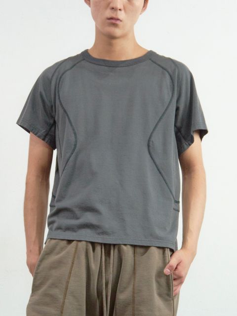 【26SS】 パネルド ハーフスリーブ Tシャツ / PANELLED HALF SLEEVE T-SHIRT / SLATE BLUE (グレー)