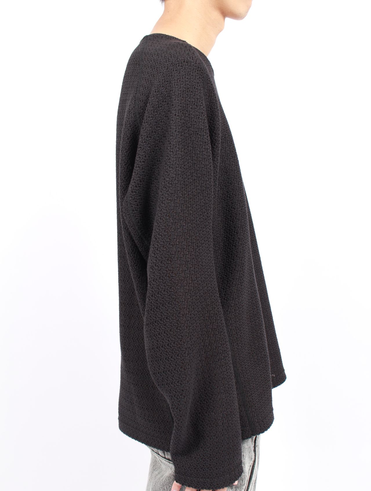 【25AW】ロングスリーブ Tシャツ 長袖 メッシュ カットソー / LONG SLEEVE T-SHIRTS / ブラック