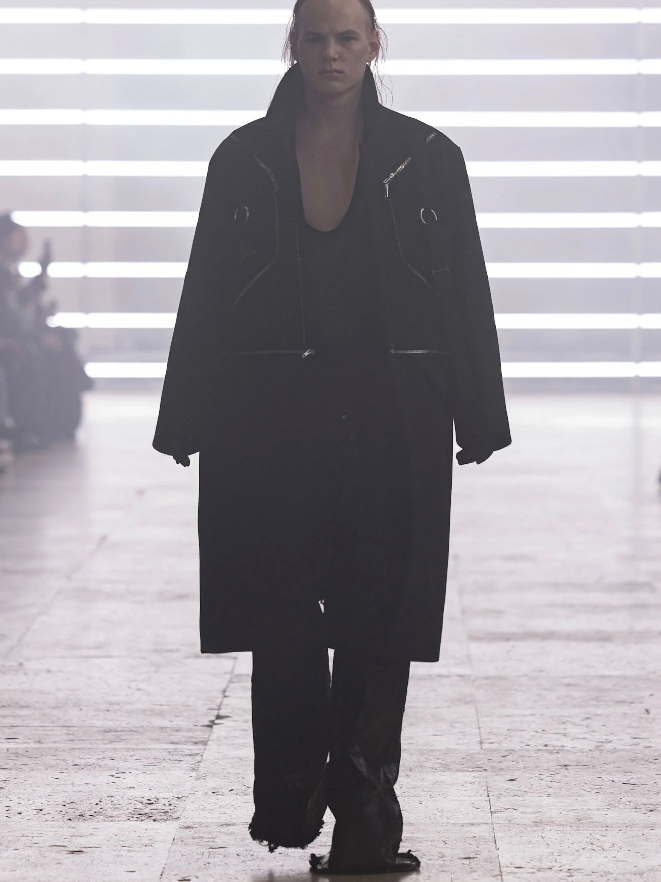 【25AW】ジョリス トラウザー 切替 コーティング  ワイドパンツ / JORIS TROUSER / ブラック