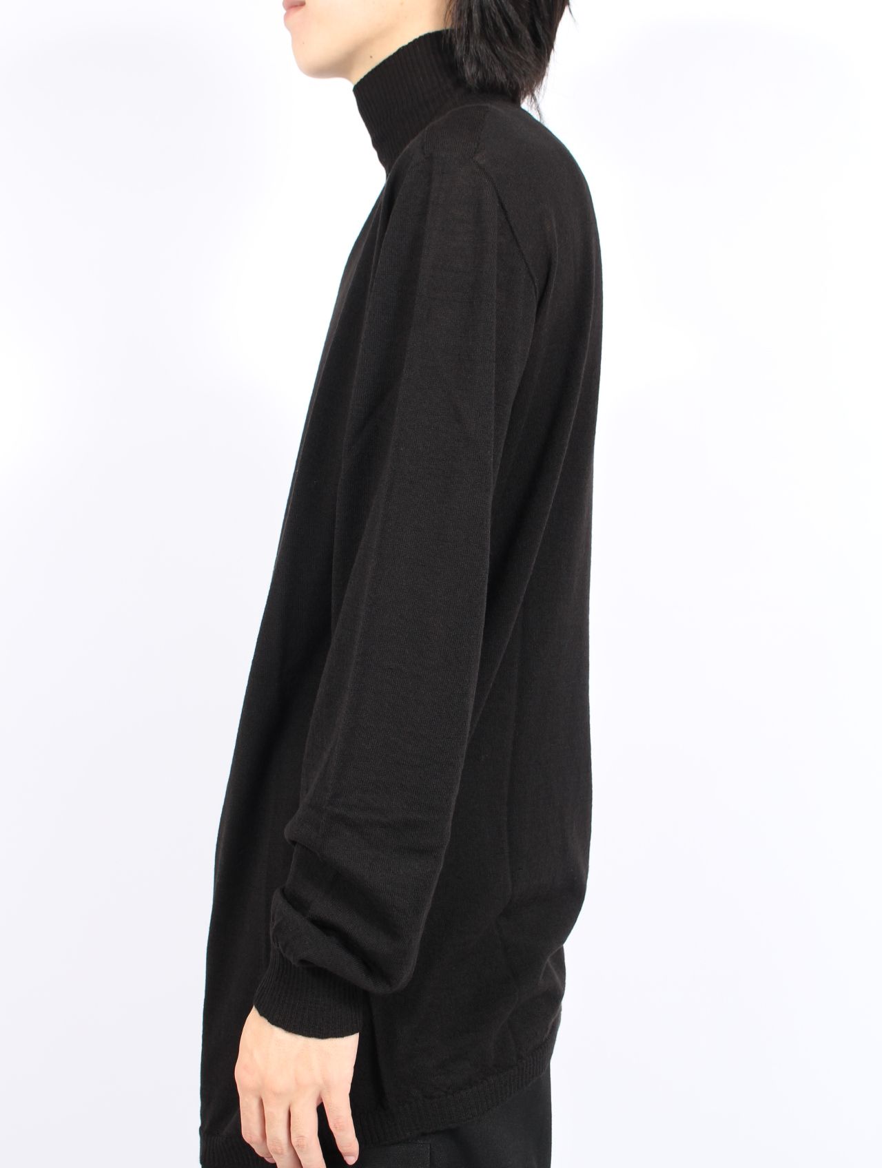 【25AW】オーバーサイズ タートル ニット カットソー / OVERSIZED TURTLE / ブラック
