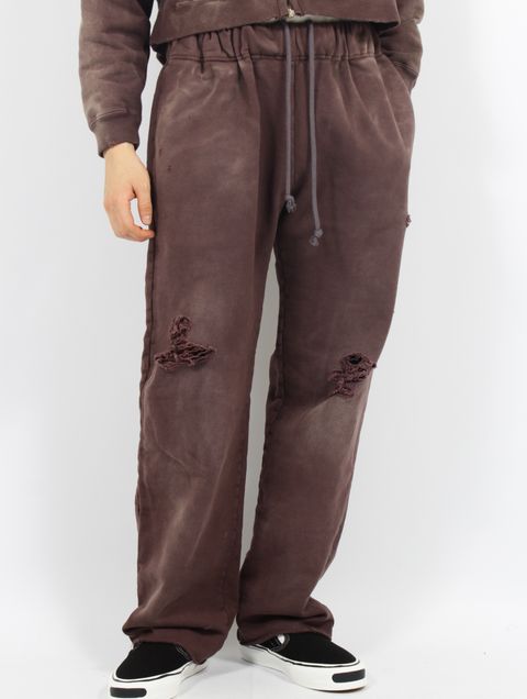 【25SS】ディストレスト スウェットパンツ / DISTRESSED SWEAT PANTS / ブラウン