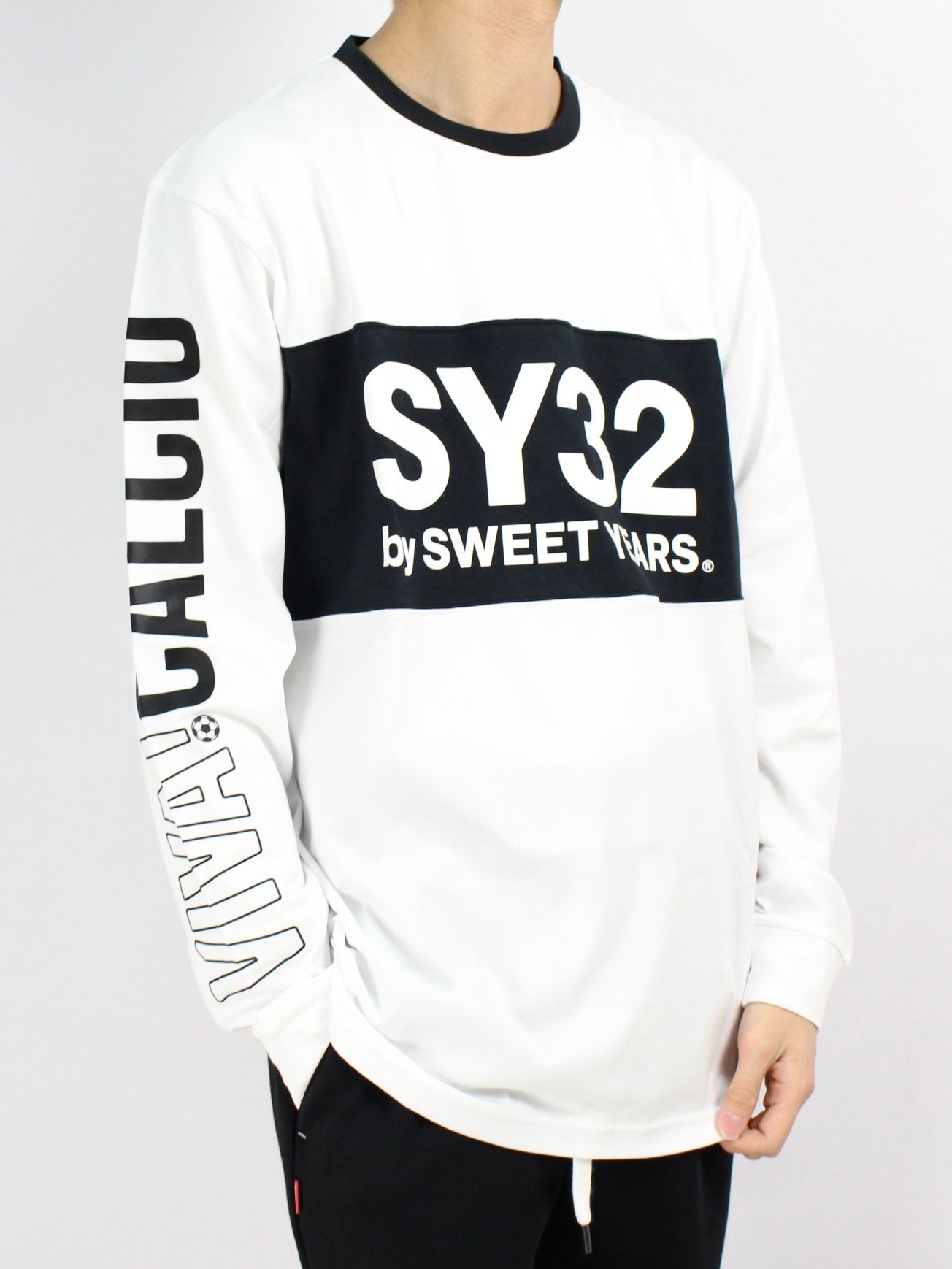 SY32 by SWEET YEARS - バイカラー ラバーロゴ ロングスリーブTシャツ