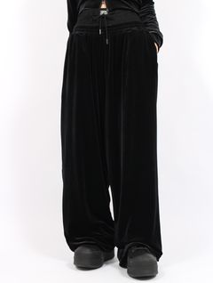 【25AW】レイヤード ベルベット トラウザーズ / LAYERED VELVET TROUSER / ブラック