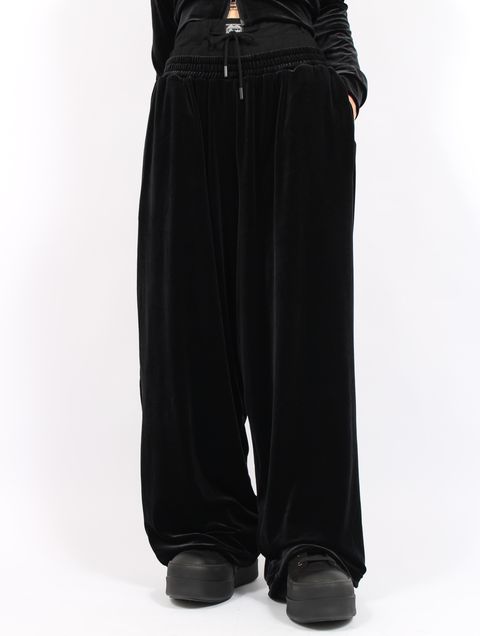 【25AW】レイヤード ベルベット トラウザーズ / LAYERED VELVET TROUSER / ブラック