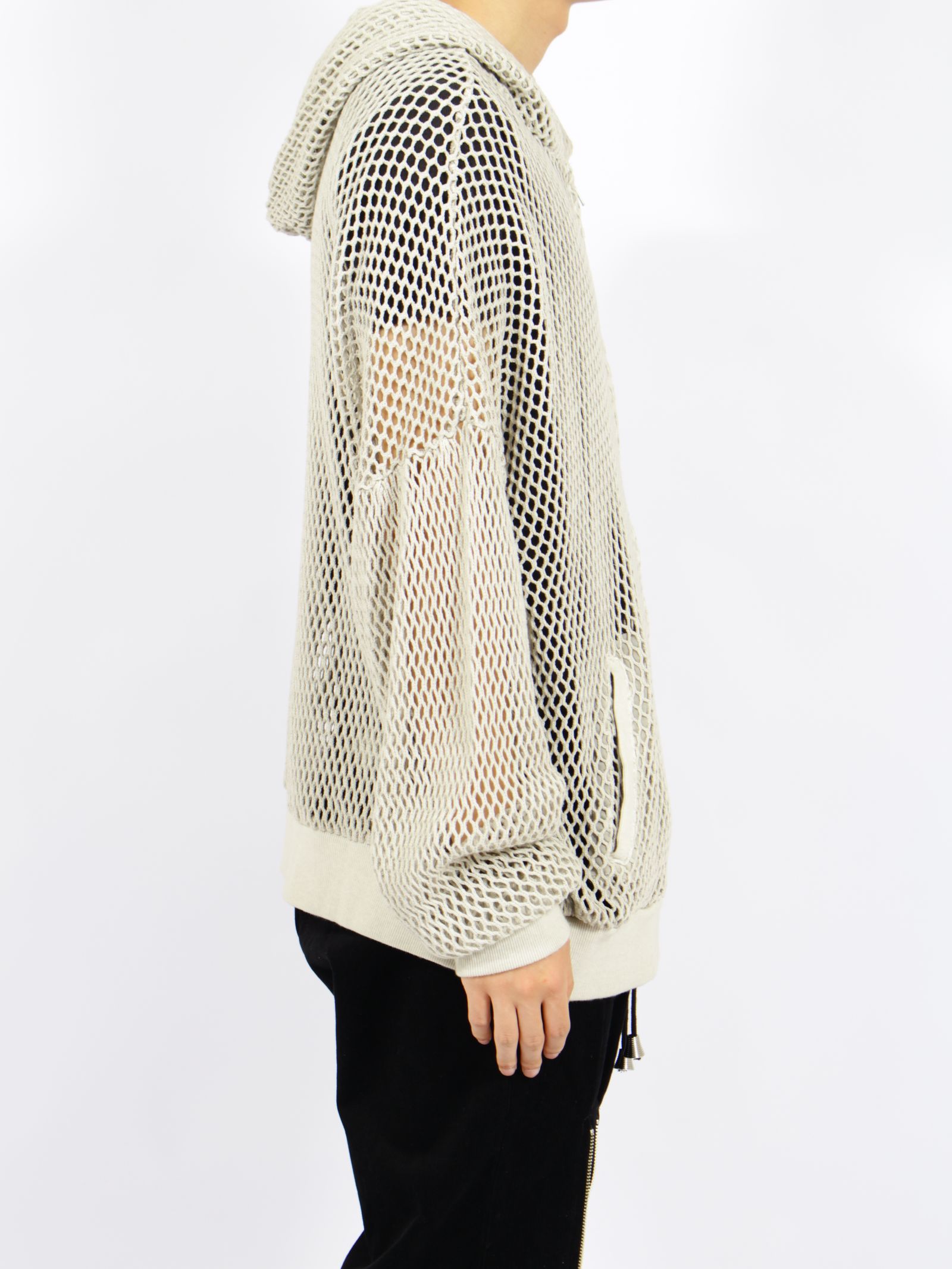 【26AW】コットン メッシュ フル ジップ フーディー 長袖 パーカー / COTTON MESH FULL ZIP HOODIE / IVORY(ベージュ)