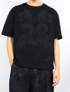 【25SS】 花柄 刺繍 半袖 Tシャツ / EMBROIDERY T-SHIRTS / ブラック