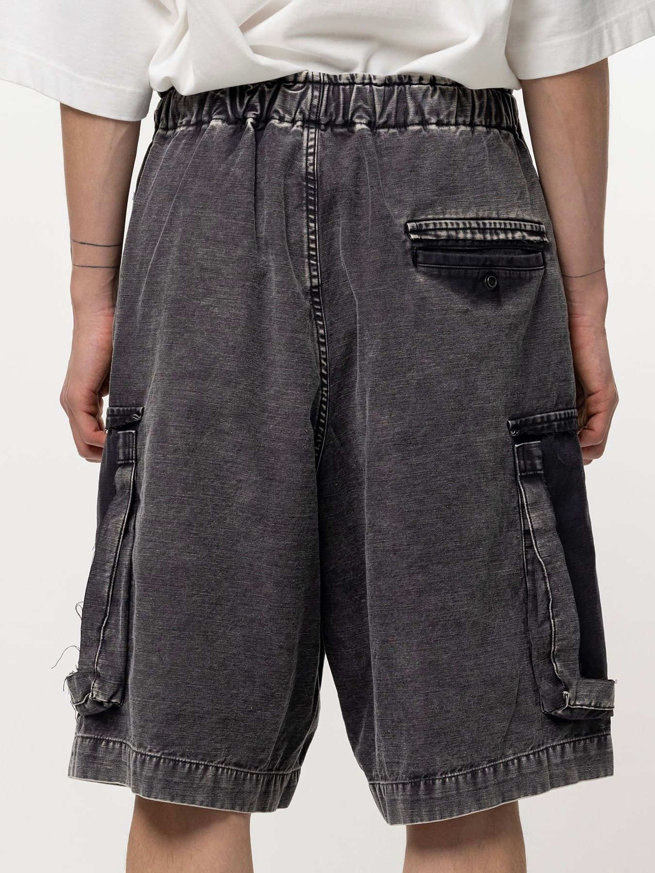 【26SS】ダメージ カーゴ ショートパンツ / DAMAGED CARGO SHORT PANTS / ブラック