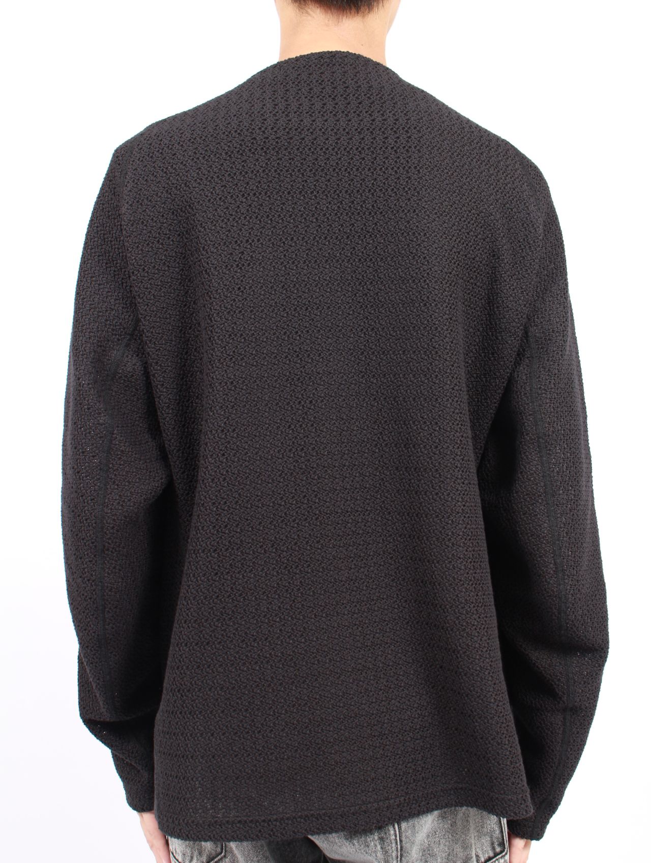 【25AW】ロングスリーブ Tシャツ 長袖 メッシュ カットソー / LONG SLEEVE T-SHIRTS / ブラック