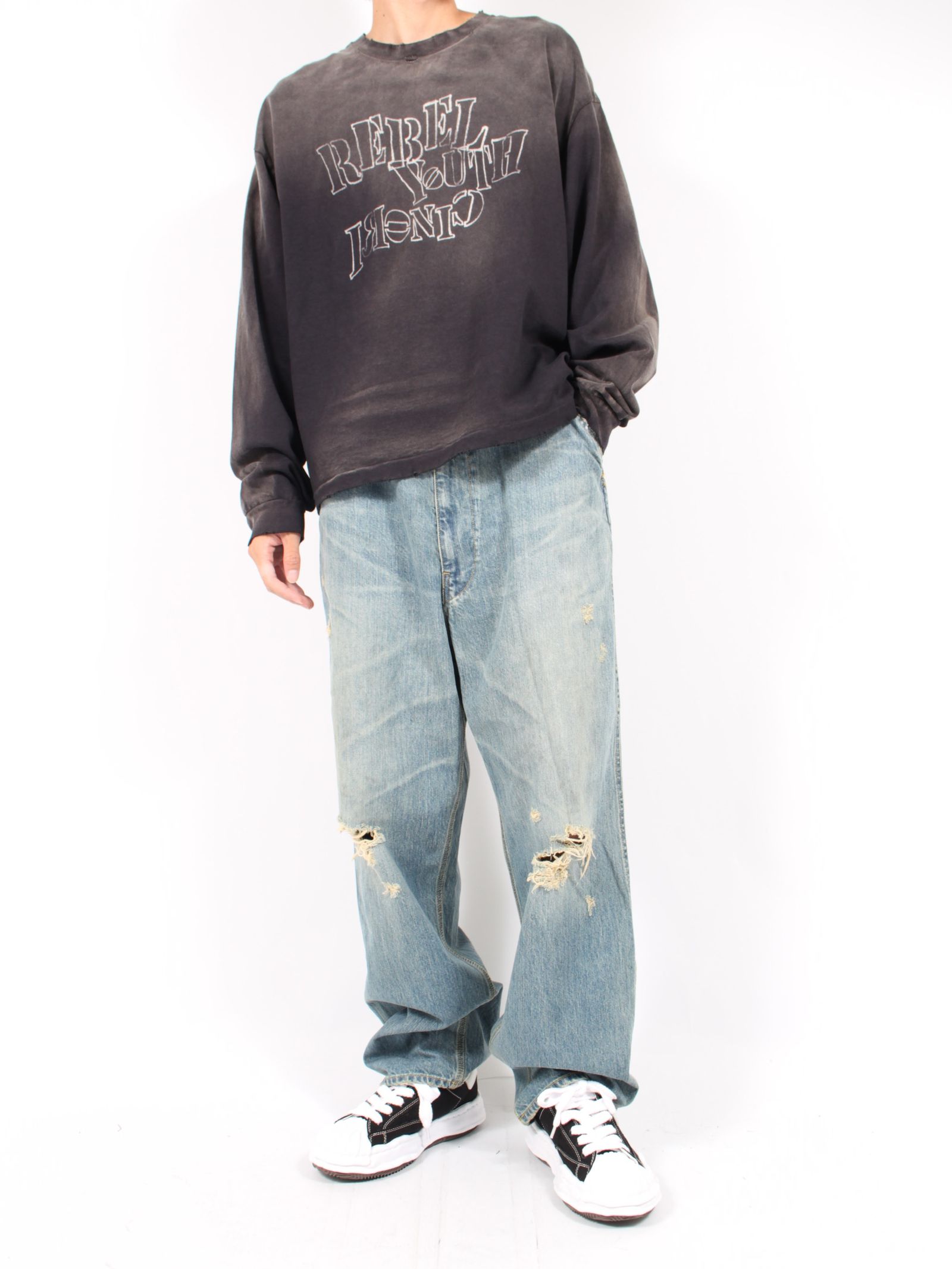KAMIYA - 【24AW】クレヨン ブリーチド ロングスリーブ Tシャツ KAMIYA - 【24AW】クレヨン ブリーチド ロングスリーブ Tシャツ