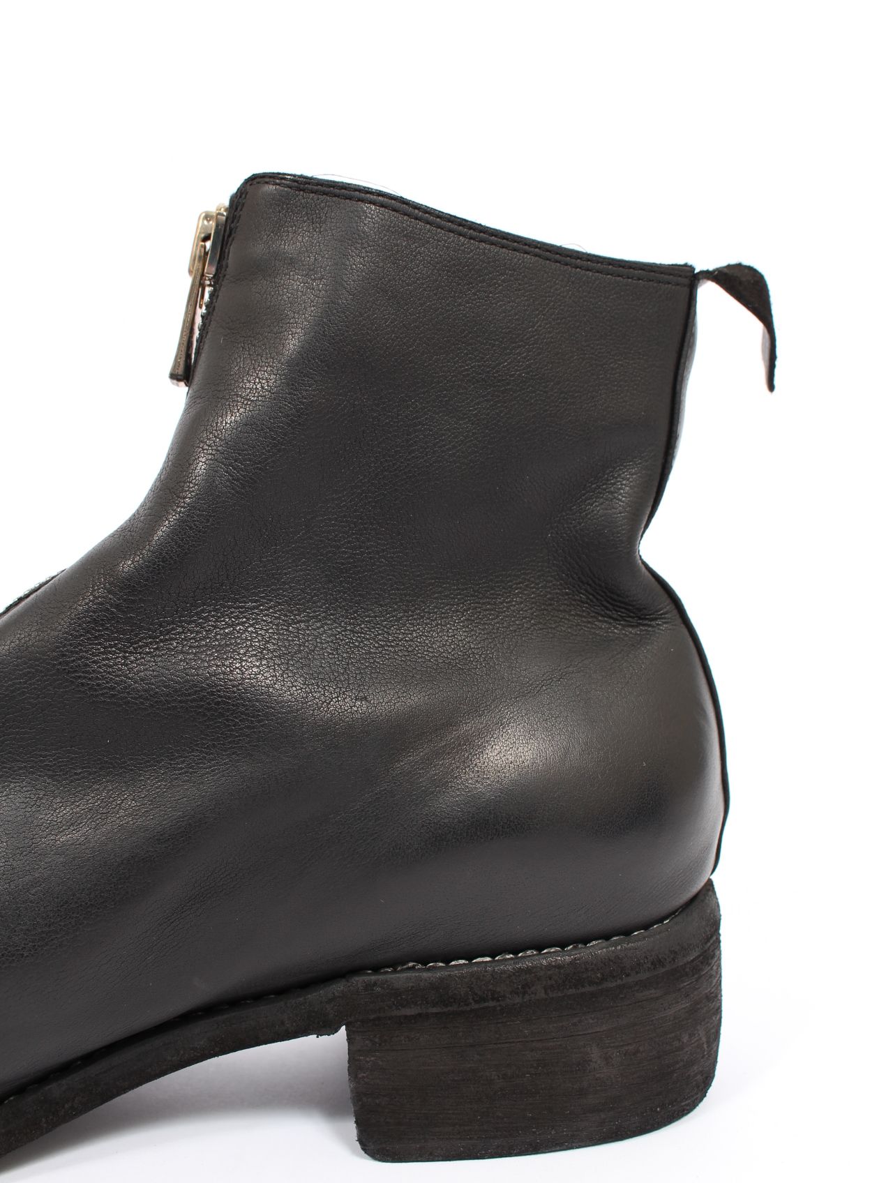 子牛革 フロント ジップ ブーツ / BABY BUFFALO FRONT ZIP BOOTS / ブラック