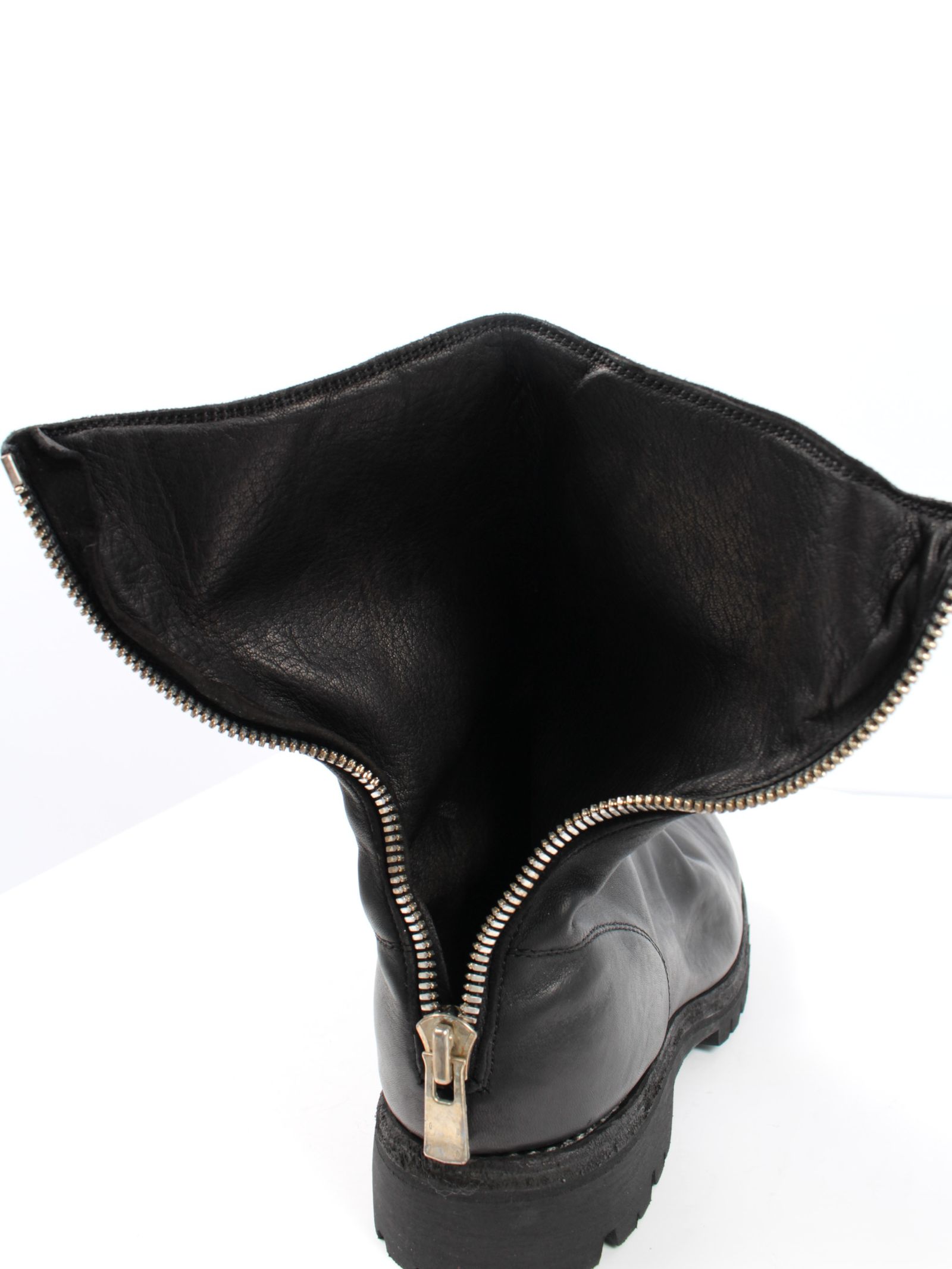 【788V】バックジップ ブーツ ホース(馬革) フルグレイン レザー / HORSE FULL GRAIN BACK ZIP HIGH BOOT / ブラック