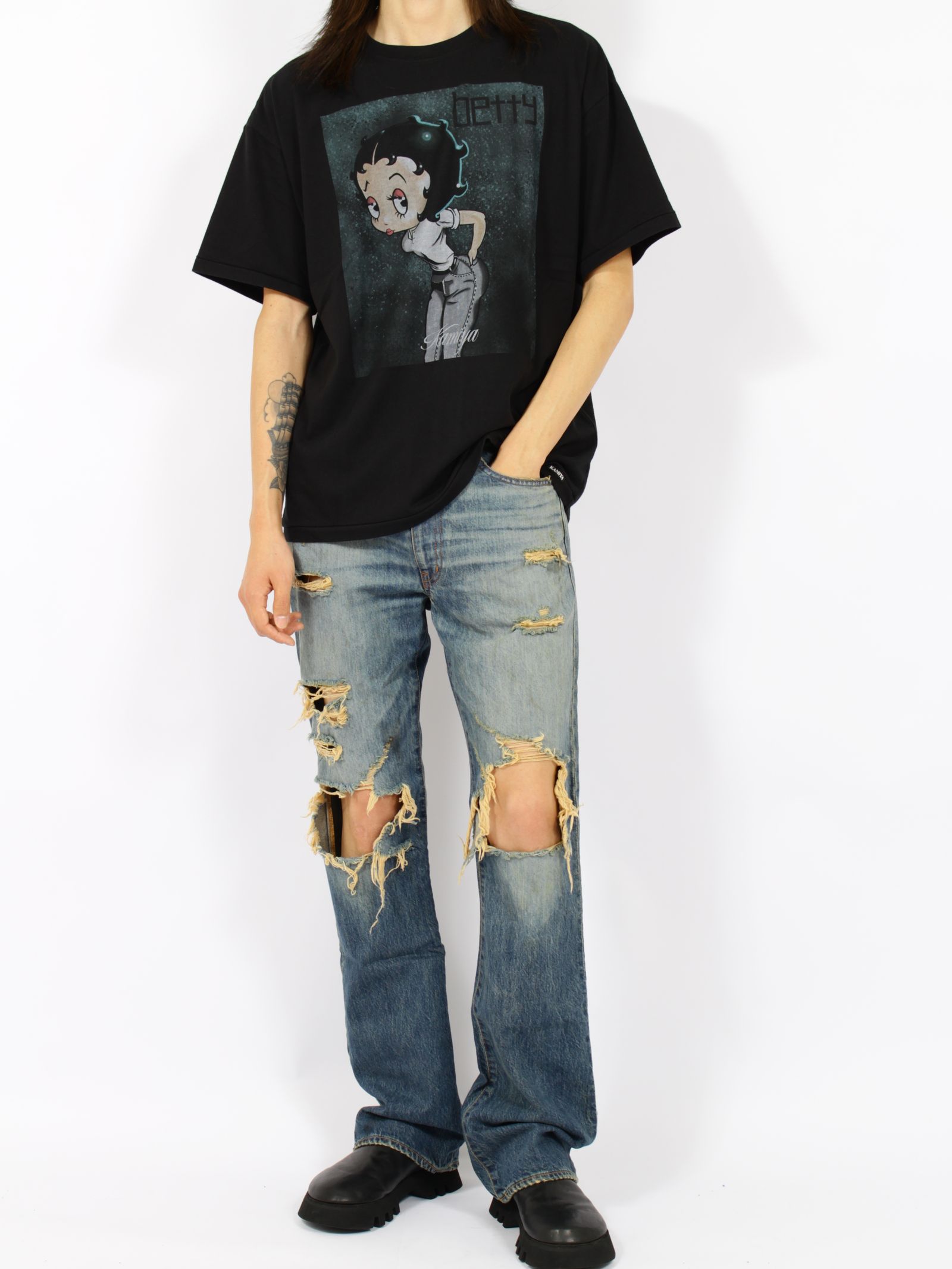【26AW】 ベティ ブープ 半袖 Tシャツ / BETTY BOOP TEE  T/C / ブラック