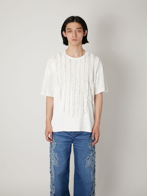 【25AW】ラッフル プリント ジャージー / RUFFLE PRINT T-SHIRTS / ホワイト