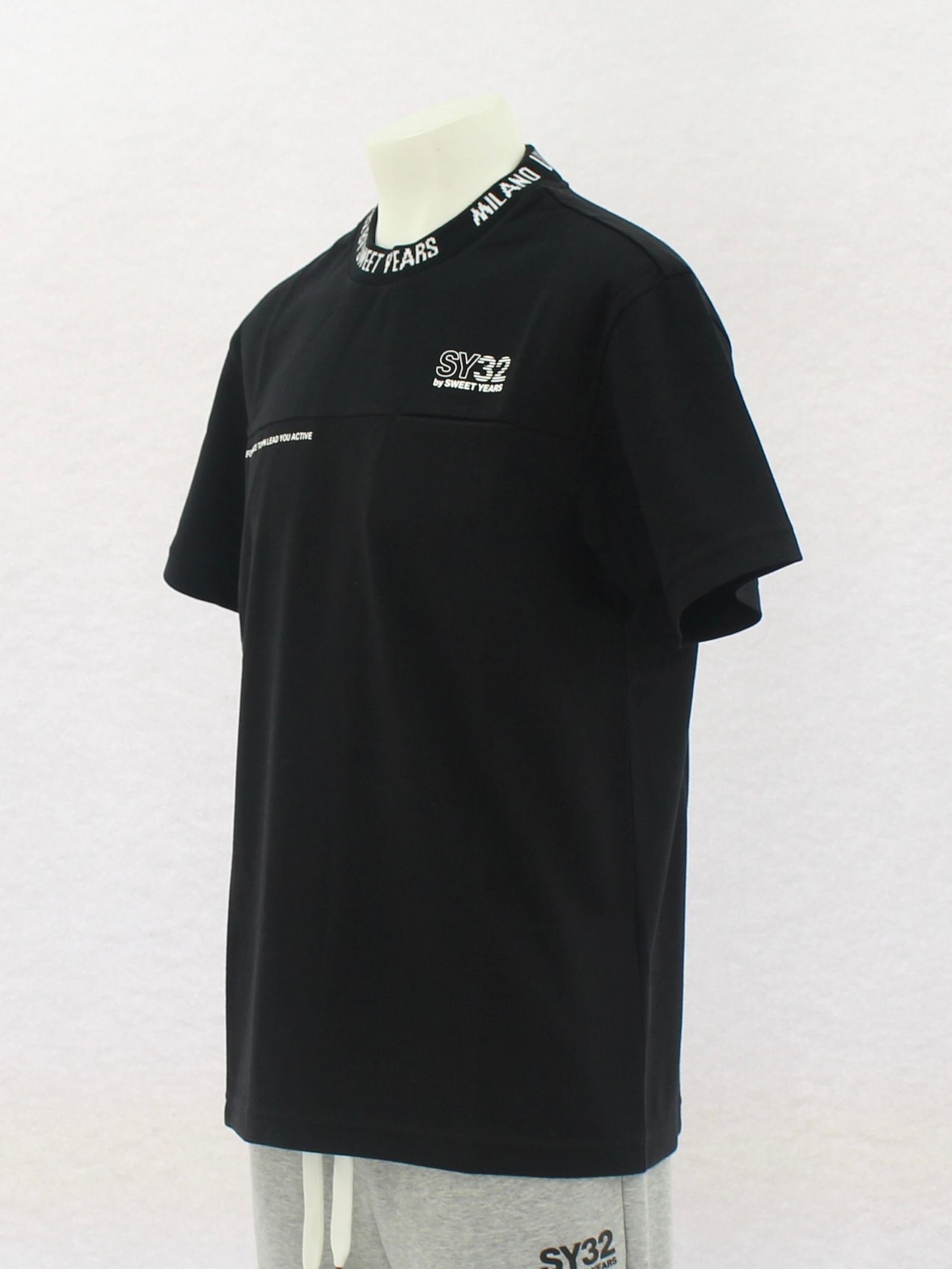 ネックロゴ ポケットTシャツ / EXCHANGE POCKET TEE / ブラック × ホワイト - S - ブラック