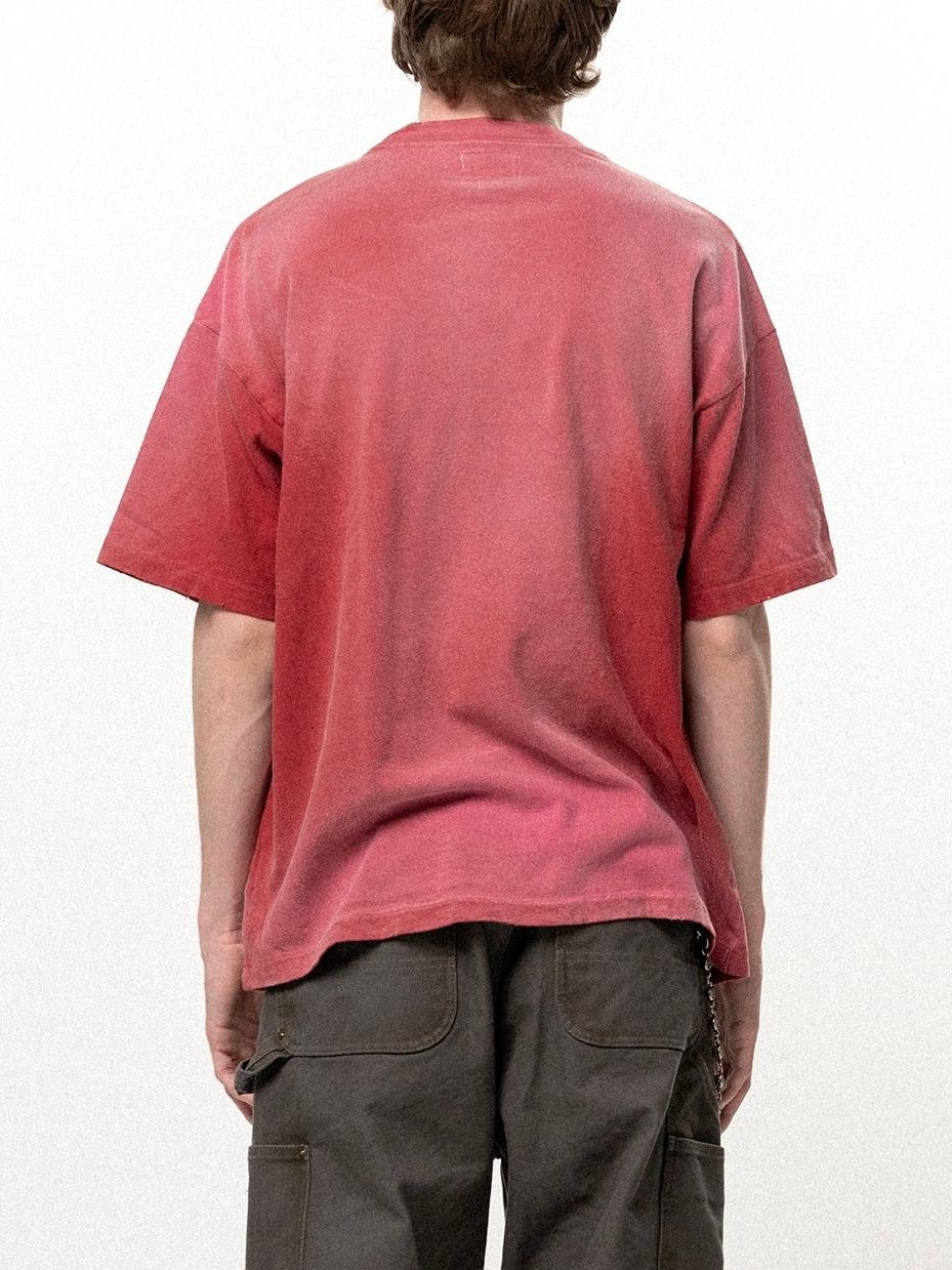 【26SS】"クレヨン フレーム" ディストレスド カミヤ Tシャツ / ”CRAYON FLAME" DISTRESSED TEE / レッド