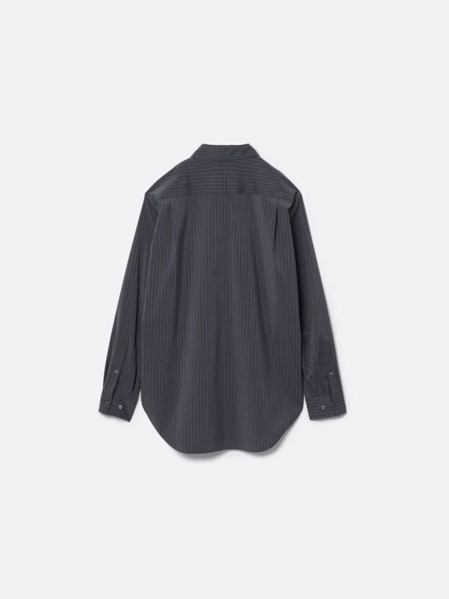 【26AW】 レギュラー フィット タブカラー シャツ ストライプ シャツ / REGULAR FIT TAB COLLAR SHIRT / グレー