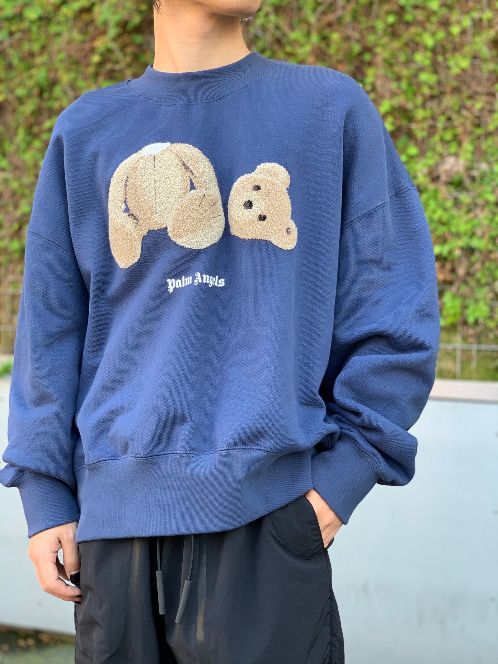 新品】Palm Angels スプレー BEAR ロゴ スウェット XL-