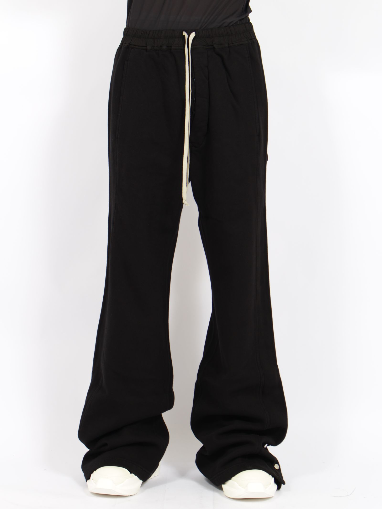 【26AW】ワイド プッシャー パンツ スウェット素材 サイドスナップボタン / WIDE PUSHER PANTS / ブラック