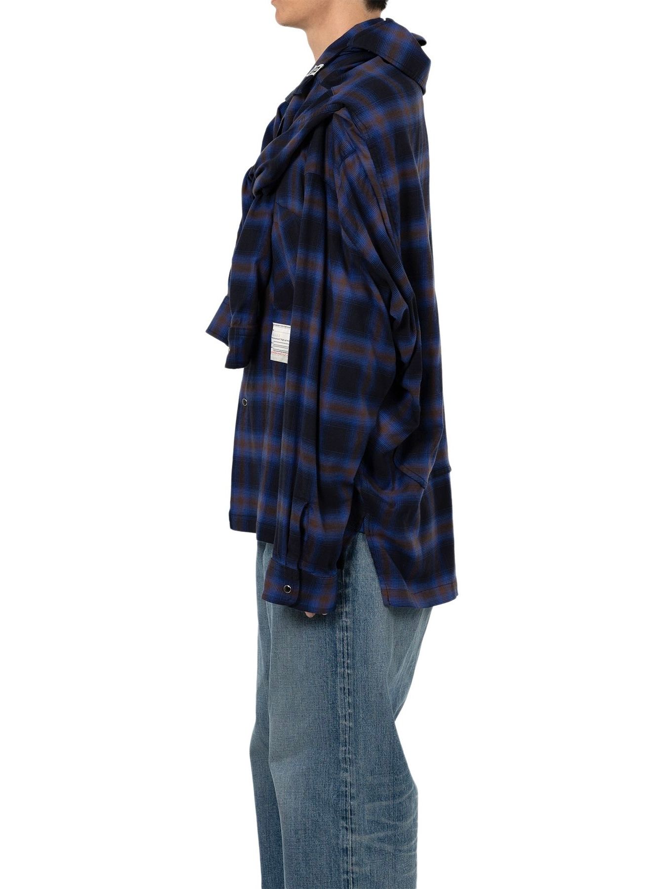 【25AW】ショール レイヤード シャツ / SHAWL LAYERED SHIRTS / ブルー