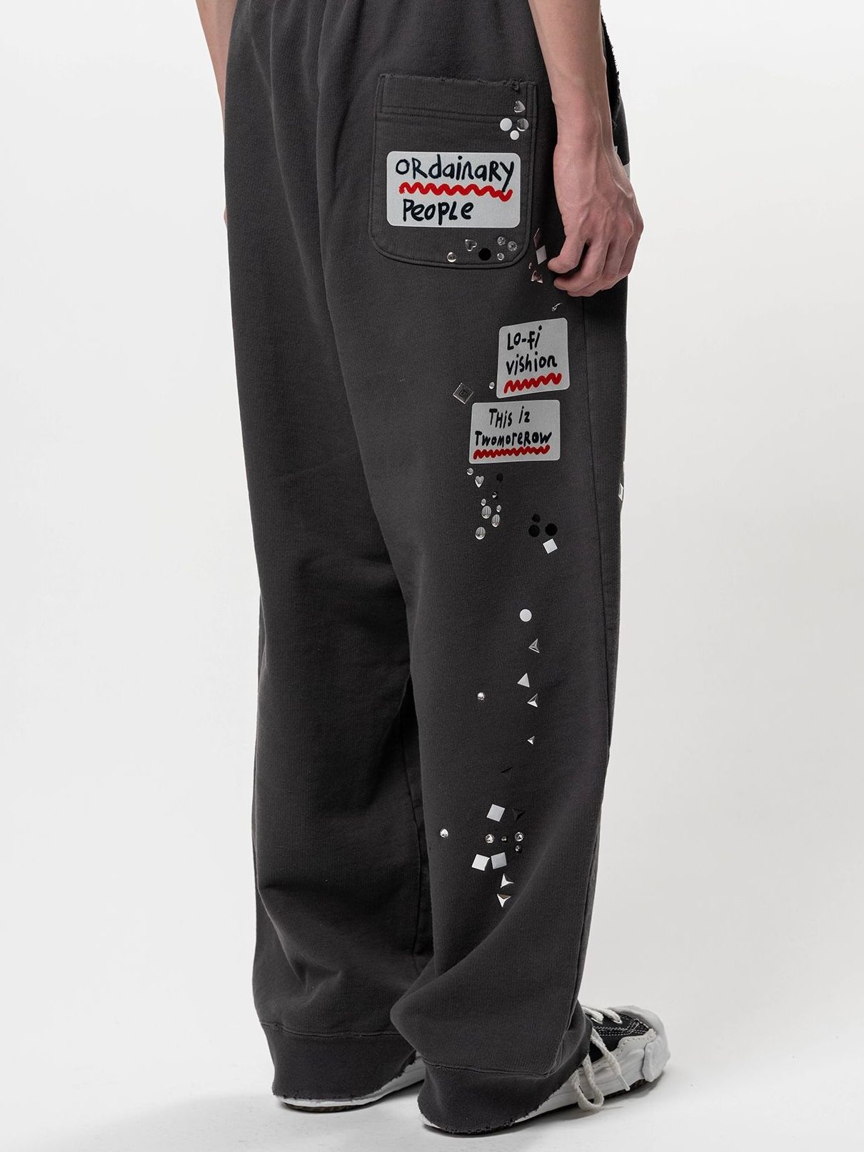 【26SS】エンブリッシュド ステッカー パンツ スウェット / EMBELLISHED STECKER PANTS / ブラック