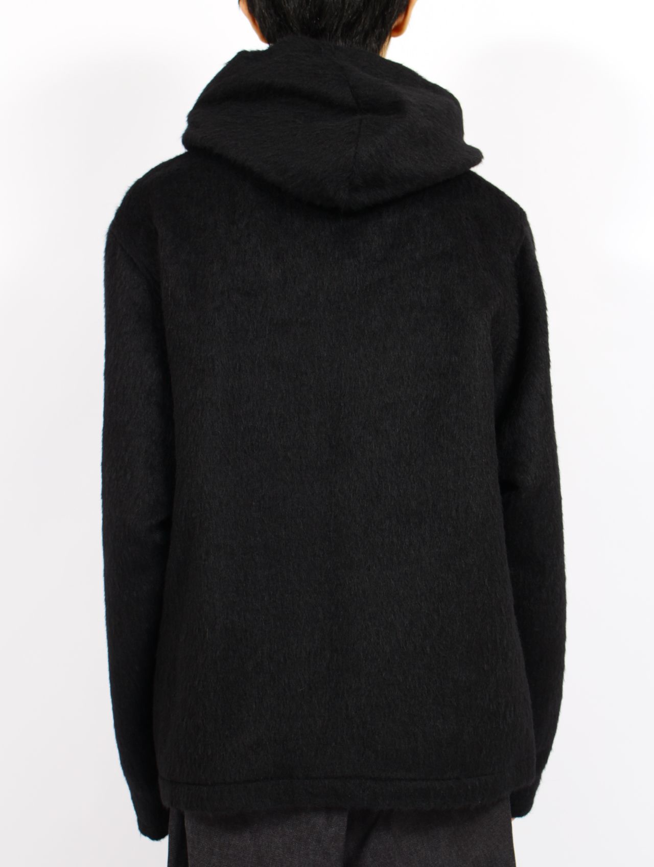 【STORY別注】【15着限定】ウールシャギー ジップアップ パーカー / WOOL SHAGY ZIP-UP HOODIE / ブラック