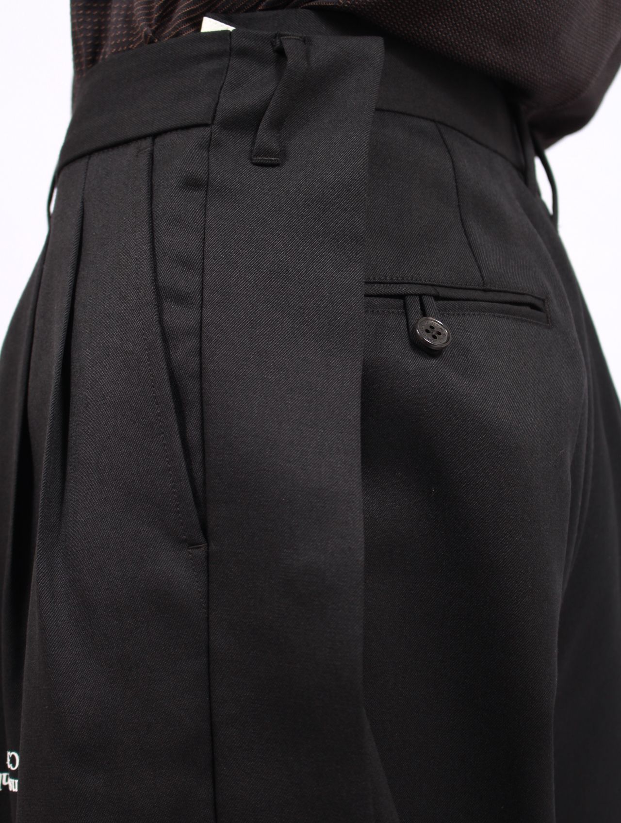 【25AW】タトゥー アジャスター ワイド パンツ / "TATTOO" ADJUSTER WIDE SLACKS / ブラック