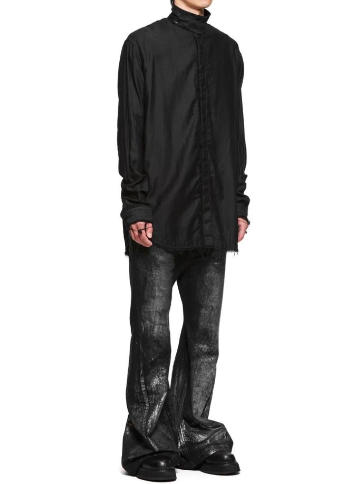 【25SS】コットンシルクツイル シャツ / COTTON/SILK TWILL / ブラック
