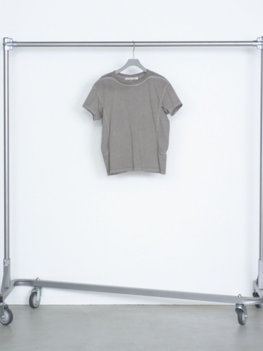 パネルド ハーフ スリーブ Tシャツ 半袖 カットソー / PANNELD HALF SLEEVE T-SHIRT /  TAUPE (グレー)