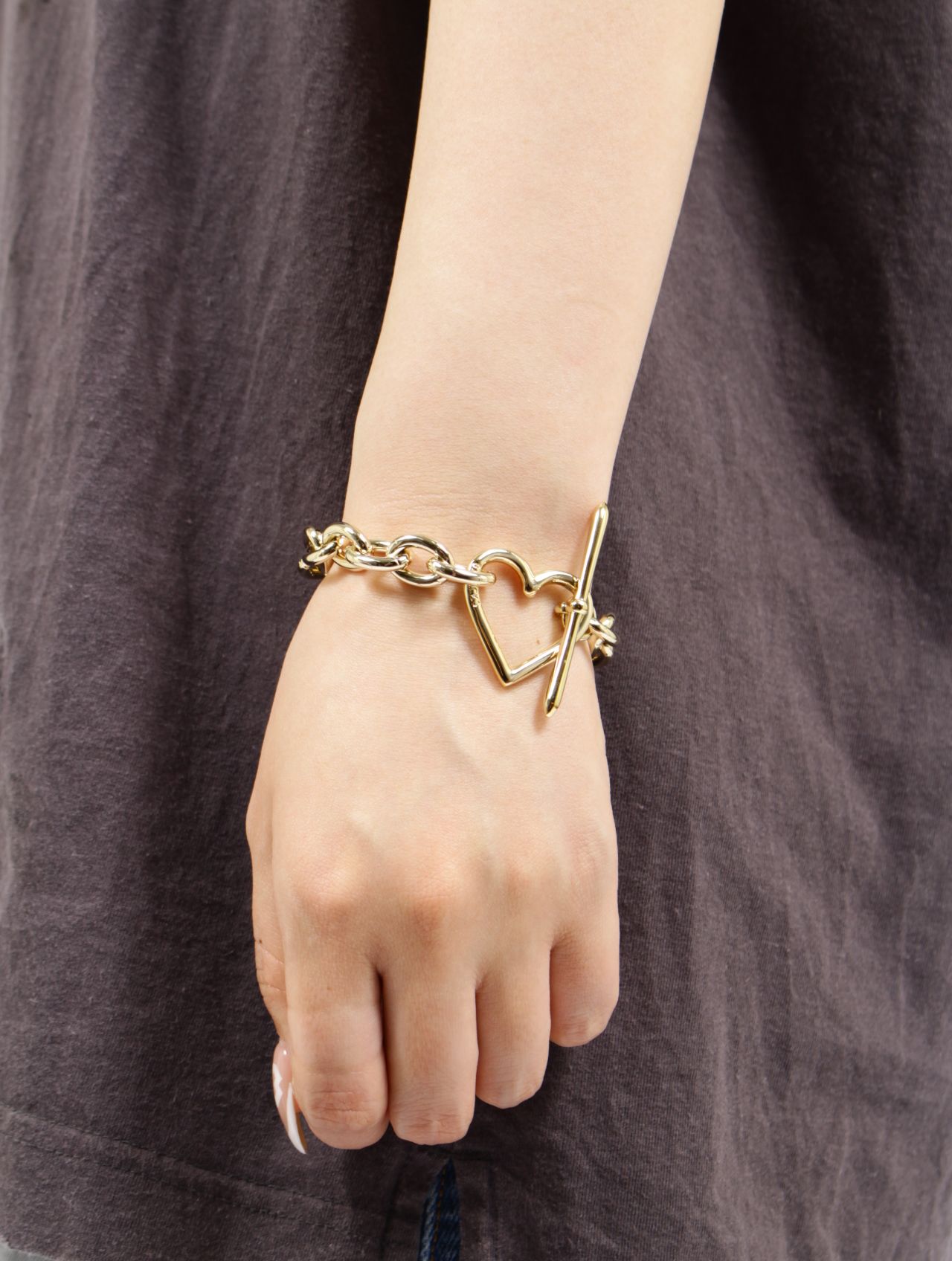 K14WG ハートブレスレット BASICKS - 【25SS】ハート ブレスレット / HEART BRACELET