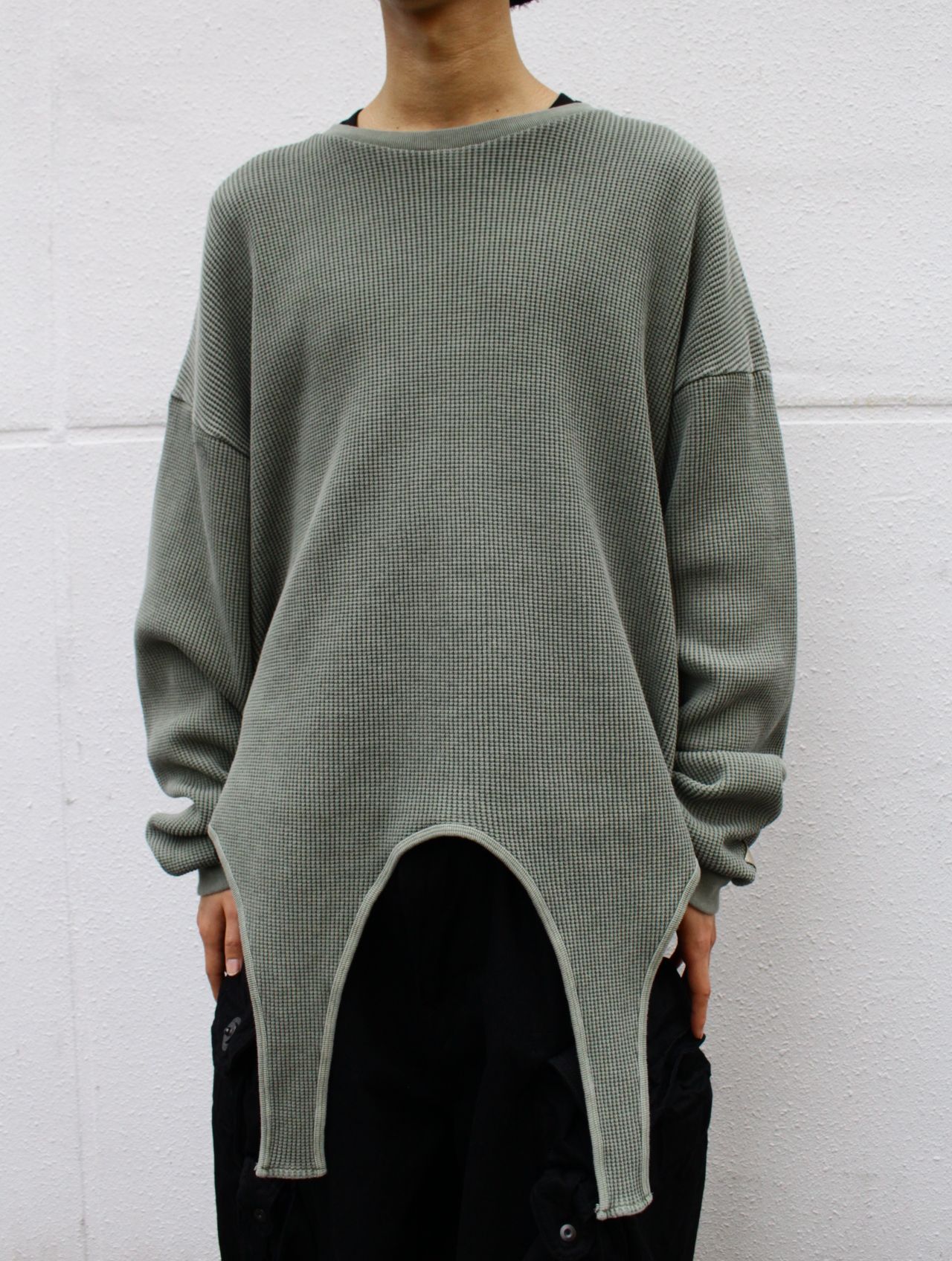 【25SS】ワッフル テール ロングスリーブ トップス / WAFFLE TAIL LONGSLEEVE TOP / オリーブ