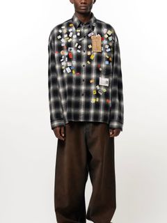 【26AW】 プライス ステッカー チェック シャツ / PRICE STICKER CHECK SH / ブラック