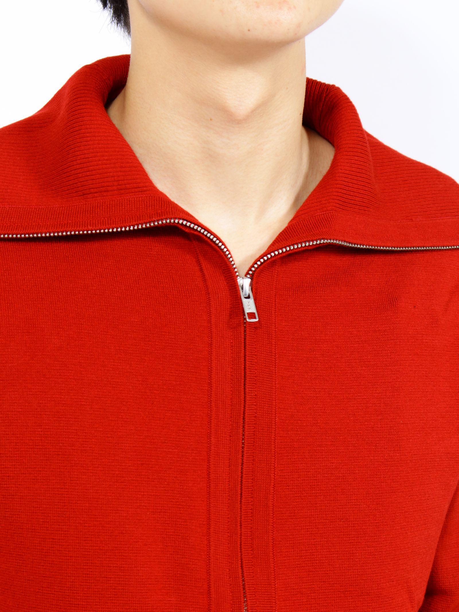 ニット ジップアップ ジャケット / KNIT ZIP UP JACKET / チェリー