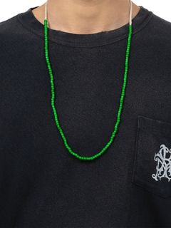 【25AW】グラス ビーズ ネックレス / GLASS BEADED NECKLACE / グリーン
