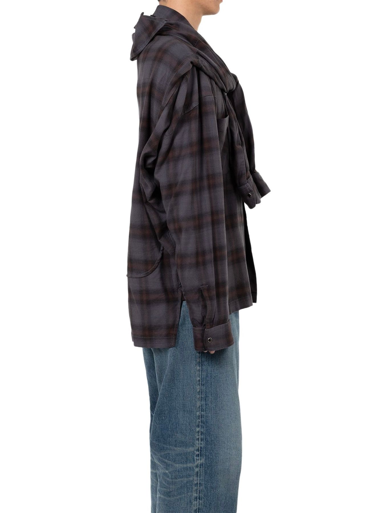 【25AW】ショール レイヤード シャツ / SHAWL LAYERED SHIRTS / ダークグレー