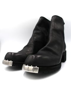【NB06V】馬革 ホースレザー フルグレイン 表革 バックジップ ブーツ / HORSE FULL GRAIN  BACK ZIP BOOT / ブラック