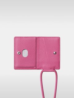 ストラップ付 レザー カードケース / STRAPPED ACCESORY CARDCASE / ショッキングピンク