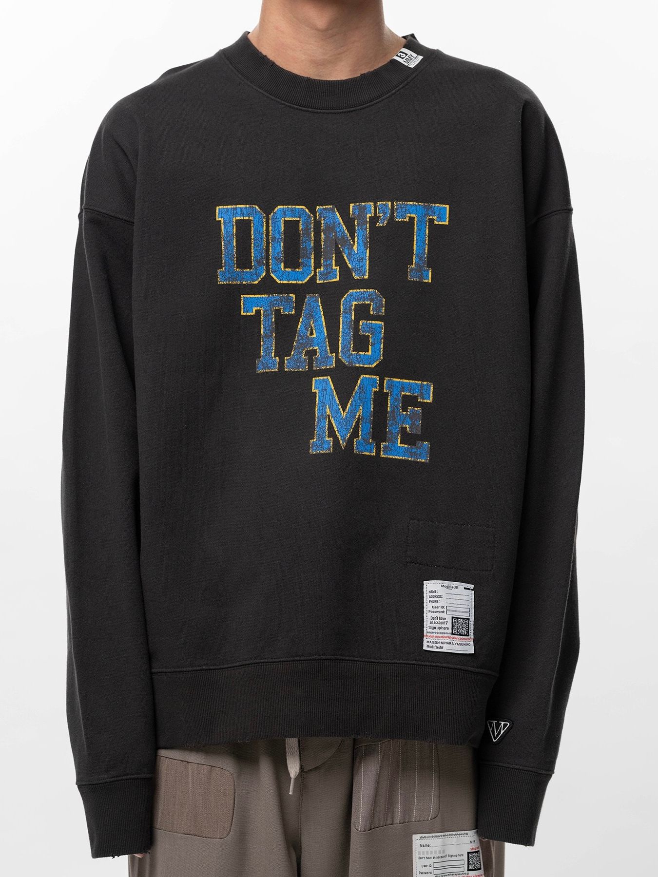 【26SS】ドント タグ ミー プリント スウェットシャツ 長袖カットソー / DON'T TAG ME PRINTED PULLOVER / ブラック