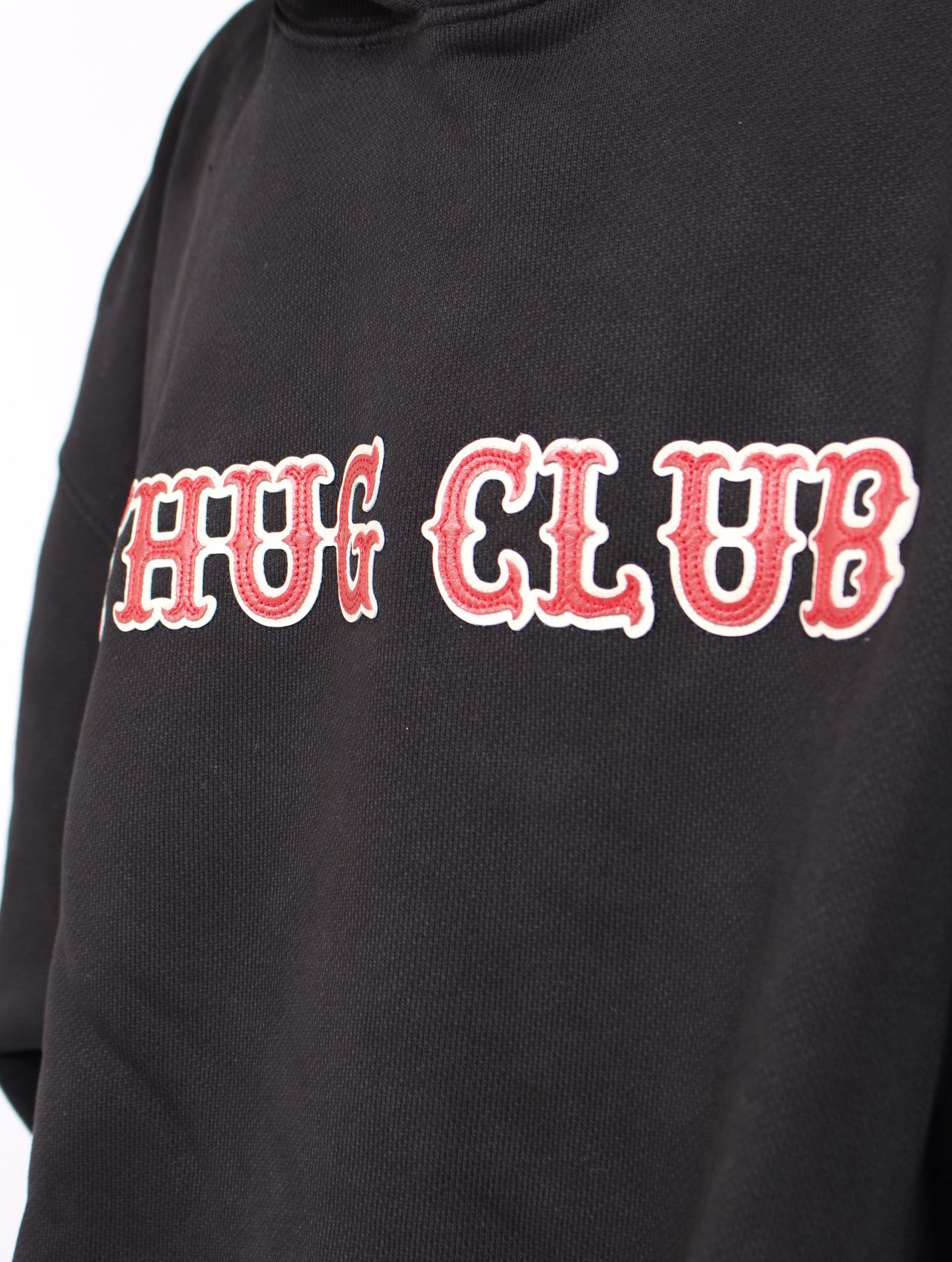 【25AW】レザー フレーム パーカー / LEATHR FLAME HOODIE / ブラック