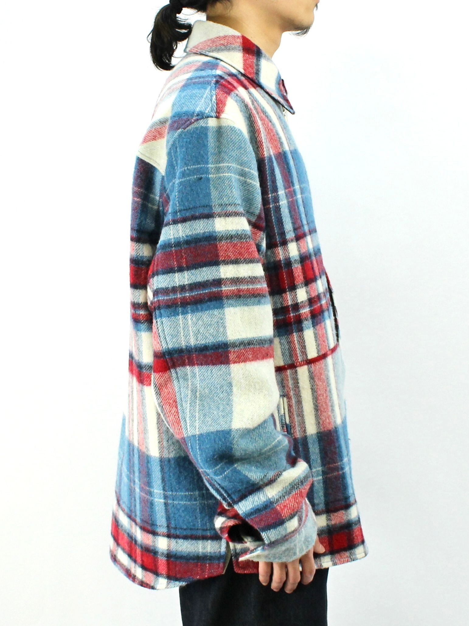 WE11DONE - 【22AW】ハーフジップチェックシャツ / BLUE WD CHECK